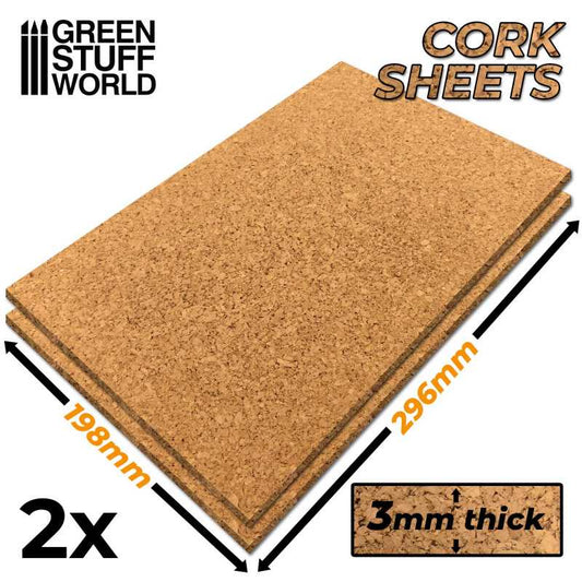 Cork Sheets - 3mm- 2 units - Green Stuff World