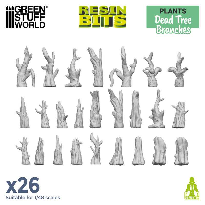 Resin Bits - Plants: Dead Tree Branches - 26 Units  - Green Stuff World