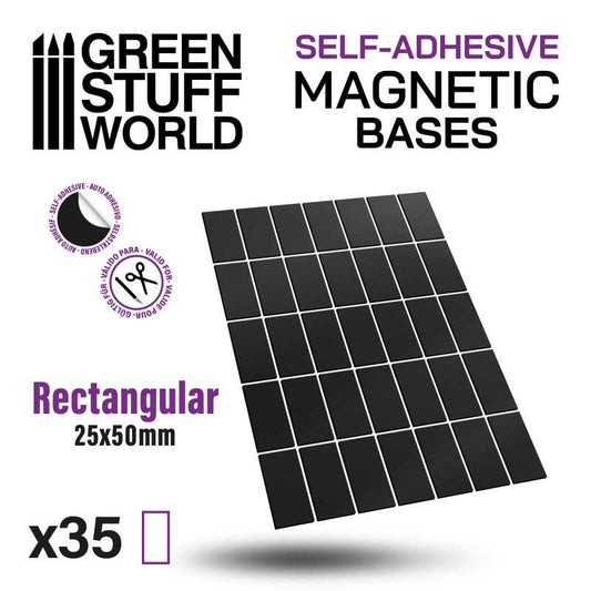 Rectangular SELF-ADHESIVE Base - 25x50mm - 35 units - Green Stuff World