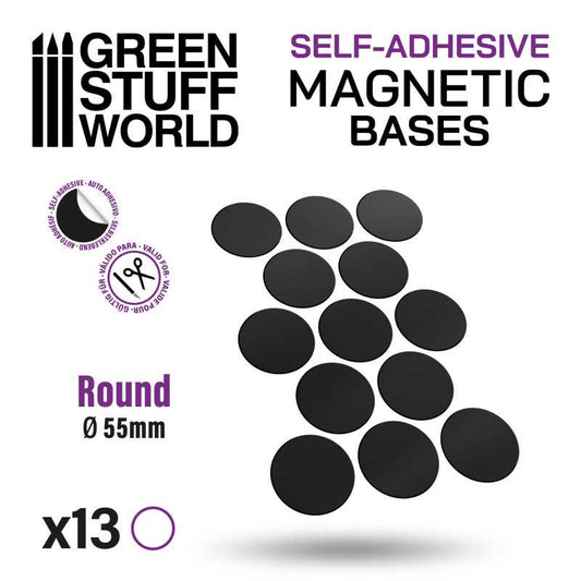 Round SELF-ADHESIVE Base - 55mm - 13 units - Green Stuff World