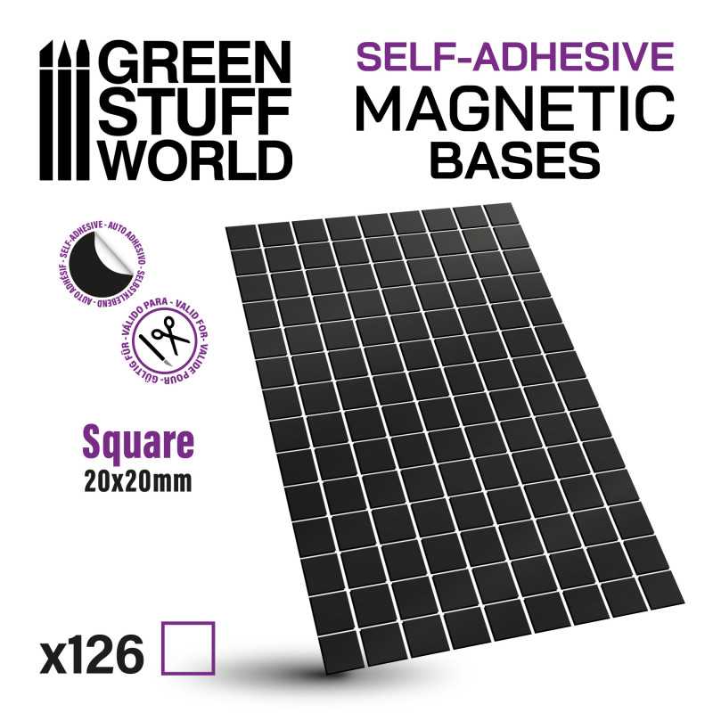 Square SELF-ADHESIVE Base - 20x20mm - 126 units - Green Stuff World
