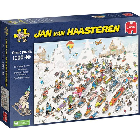Jan van Haasteren - It's All Going Downhill (1000 pcs.) - Jumbo Jigsaw Puzzle