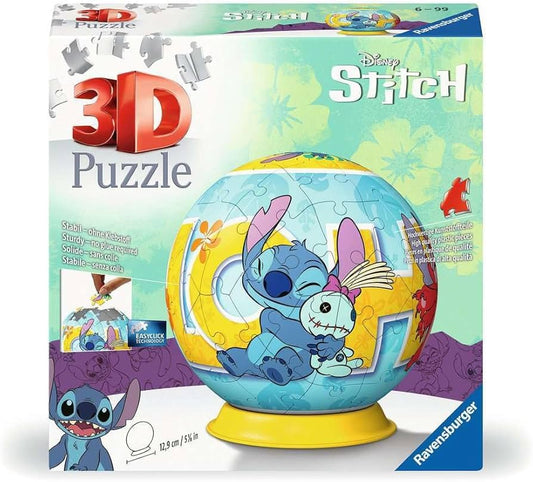 Ravensburger 3D, Puzzle Ball, Stitch, 77Pcs., +6 Years
