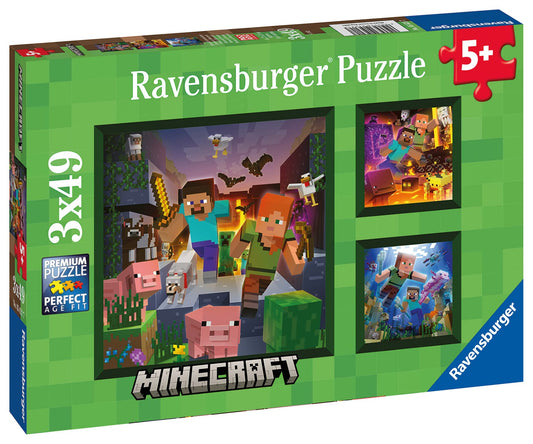 Ravensburger Minecraft 3X49 Piece Puzzle