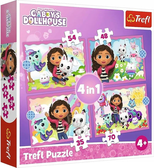 Trefl Puzzle, Gabby's Dollhouse, 4 in 1, 4+ years
