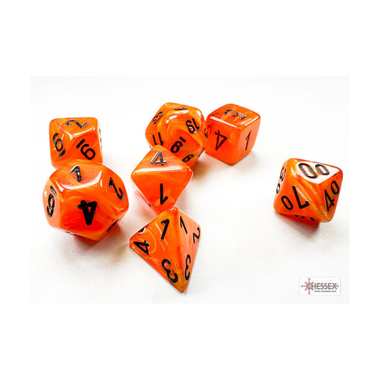 Chessex mini-hedral - Vortex: Orange w/black