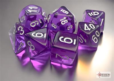 Chessex mini-hedral - Translucent Purple w/white