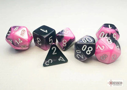 Chessex mini-hedral - Gemini: Black-Pink w/white