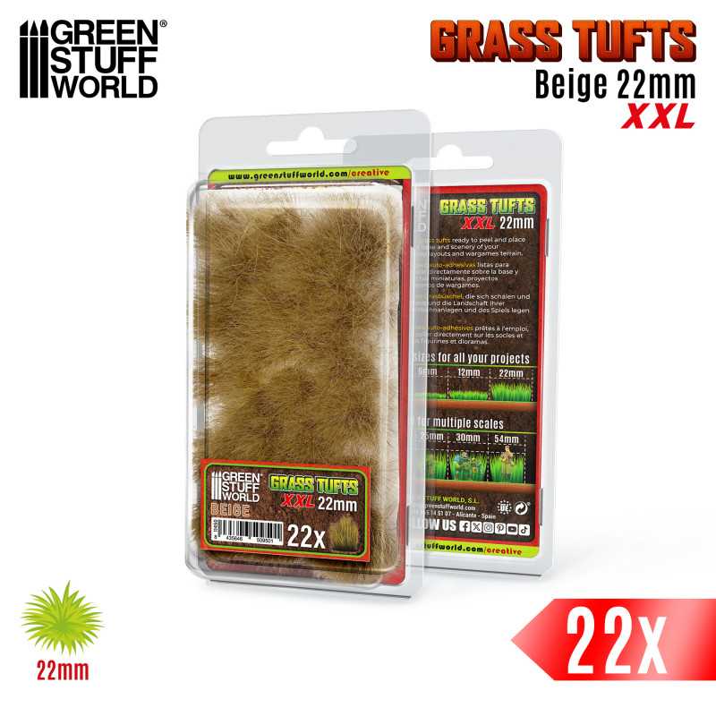 Grass TUFTS XXL - 22mm self-adhesive - BEIGE - Green Stuff World