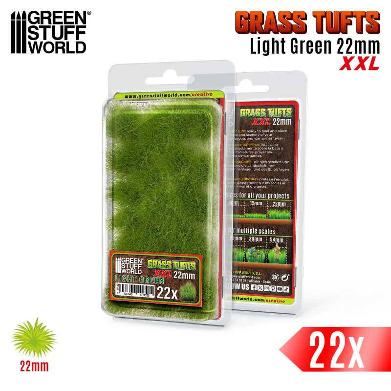 Grass TUFTS XXL - 22mm self-adhesive - LIGHT GREEN - Green Stuff World