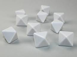 Chessex - Bag of 10 d8 White Blank Opaque Polyhedral Dice