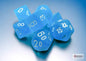 Chessex Mini-Hedral - Frosted: Caribbean Blue w/white