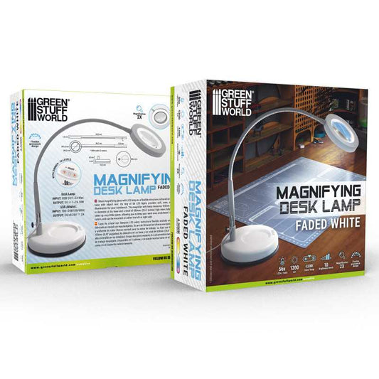 Greenstuff World: Magnifying Desk Lamp - Faded White