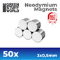 Neodymium Magnets 3x0,5mm - 50 units (N52)