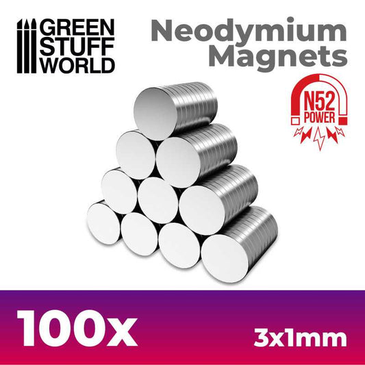 Neodymium Magnets 3x1mm - 100 units (N52)