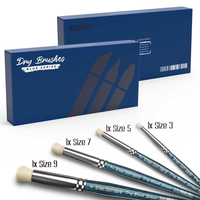 Premium Dry Brush Set - BLUE Series - Green Stuff Worlds