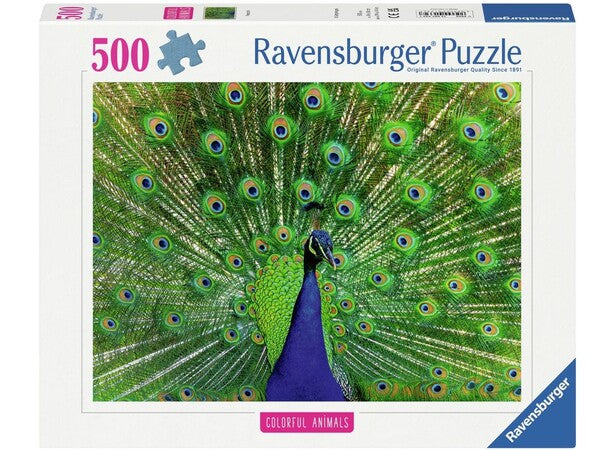 colorful animals: peacock 500p ravensburger - Klassiske puslespil