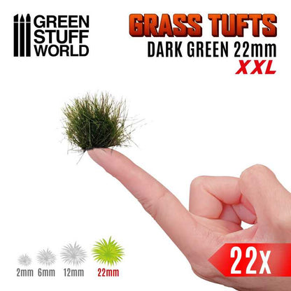 Grass TUFTS XXL - 22mm self-adhesive - DARK GREEN - Green Stuff World