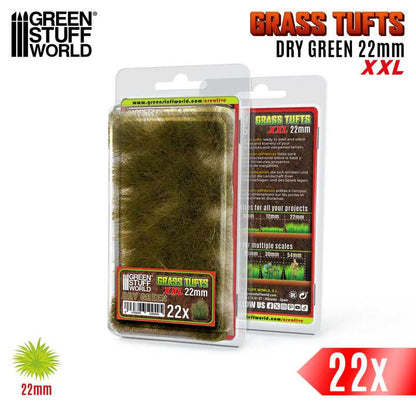 Grass TUFTS XXL - 22mm self-adhesive - DRY GREEN - Green Stuff World