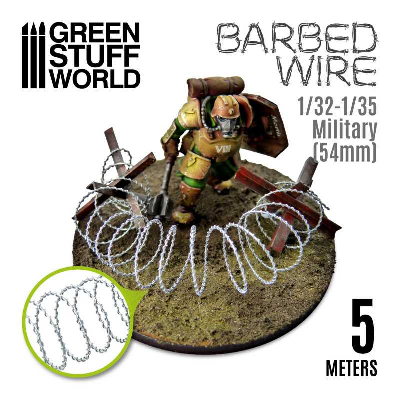 simulated BARBED WIRE - 1/32-1/35 Military (54mm) - Green Stuff World