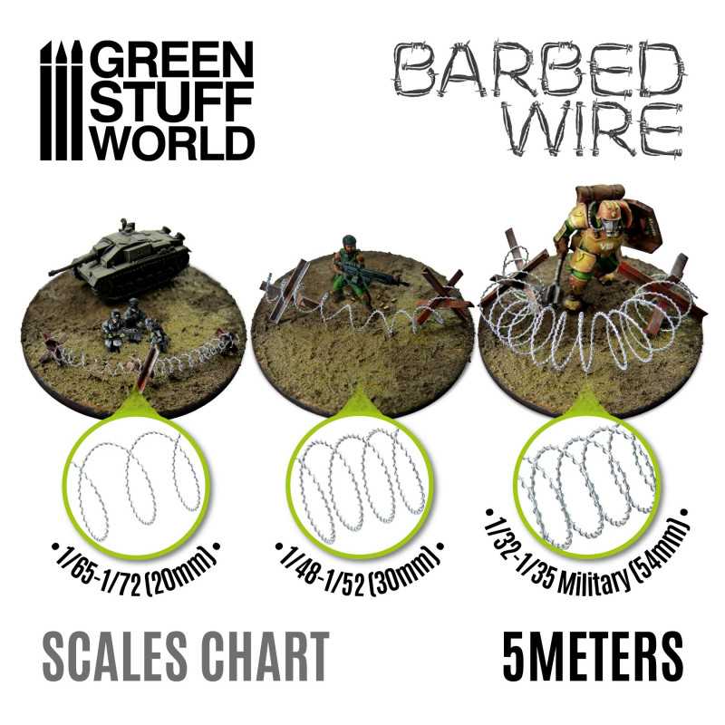 simulated BARBED WIRE - 1/32-1/35 Military (54mm) - Green Stuff World