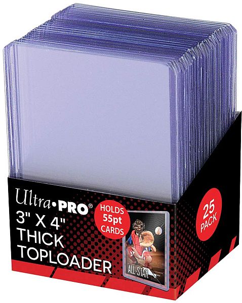 UP - 3" x 4" Thick Toploader 25-Pack (55PT)