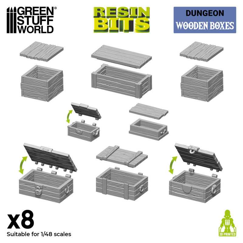 Resin Bits - Wooden Boxes 1:35